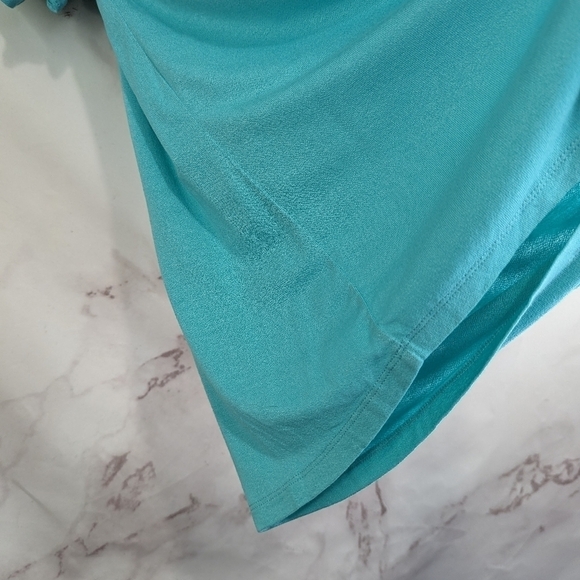 Miss Me T Shirt Womens Medium y2k Blue Ruffle Short Sleeve Tee Longline - Picture 9 of 10